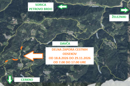 zapora ceste Zali Log-Davča
